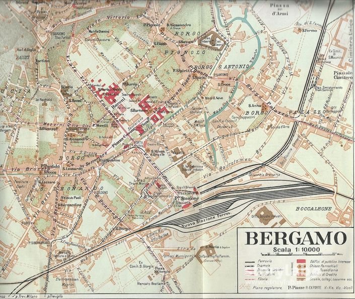 Mappa Di Bergamo 1922
