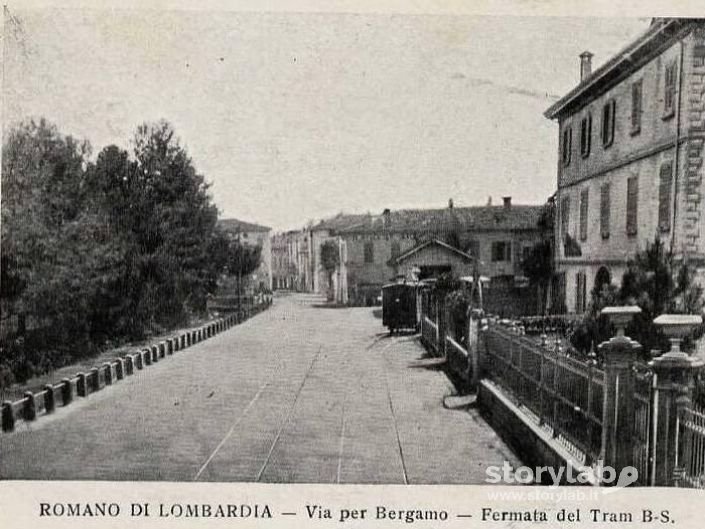 Tram Bergamo-Soncino - Fermata in Romano di Lombardia