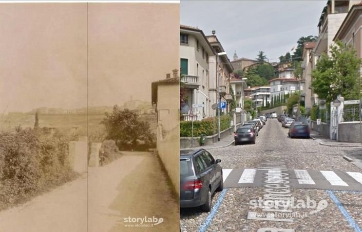 Confronto fra la foto "vista di Città Alta (da dove?)" e Street View