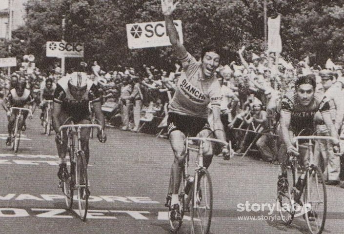 11 Giugno 1976 - Gimondi batte Merckx nella volata a Bergamo.