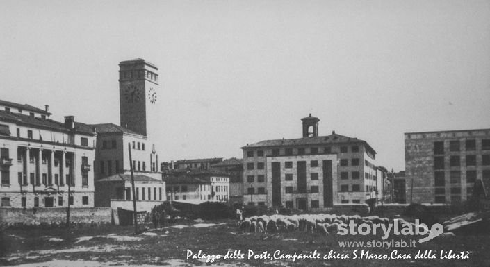 Ante Costruzione Palazzi Fronte Via A. Locatelli E Piazzale Della Repubblica - Bergamo Fine Anni 40