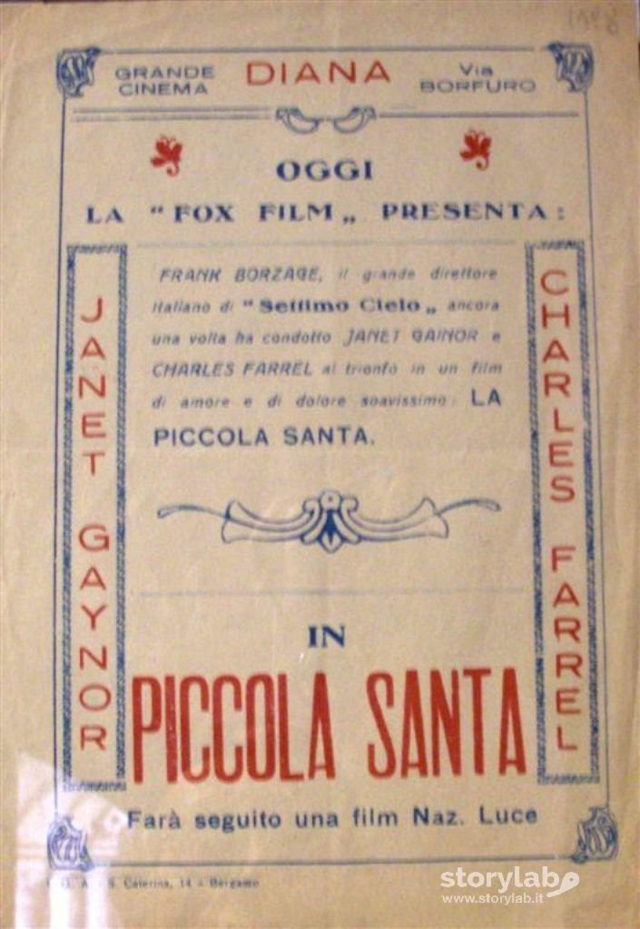 Bergamo - Manifesto Pubblicitario Cinema Diana - 1928