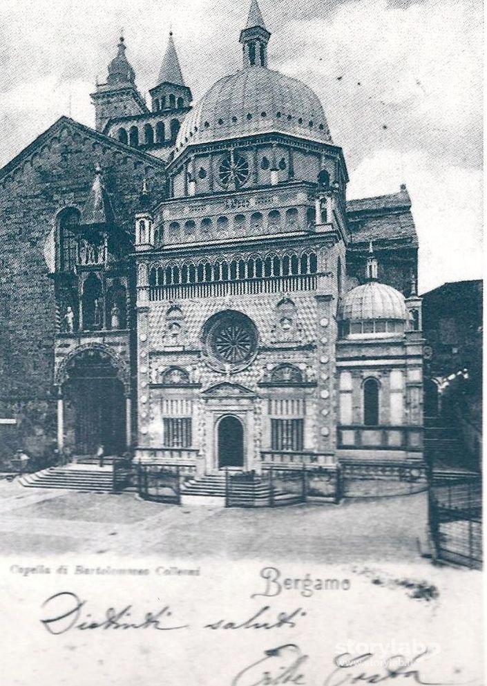 Cartolina Cappella Colleoni Viaggiata 1901