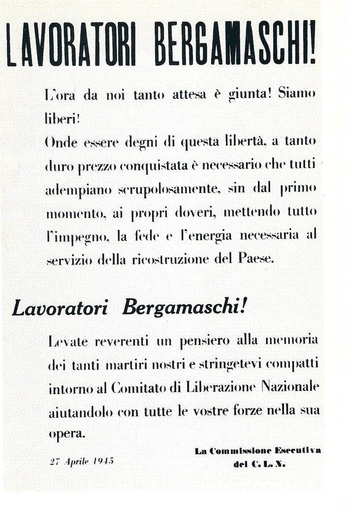Liberazione 1945 A Bergamo