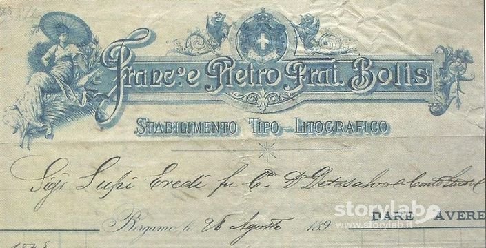 Carta Intestata Della Francesco E Pietro Bolis 1898