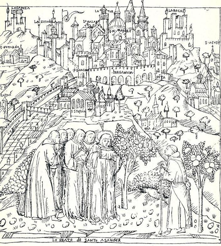 La Più Antica Veduta Di Bergamo 1450