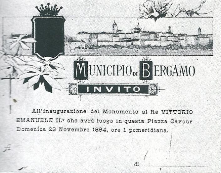 Invito Del Comune All'Inaugurazione Monumento Vittorio Emanuele 2° 1884