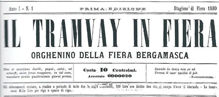Primo Numero Del "Tramvay In Fiera" Del 1880
