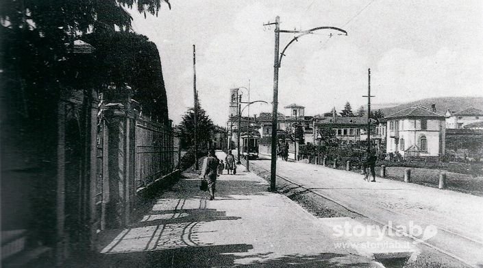 Tram Elettrico Bergamo-Albino (Stei) Ad Alzano Nel 1935 Circa