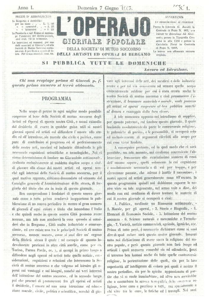 L'Operajo 1863