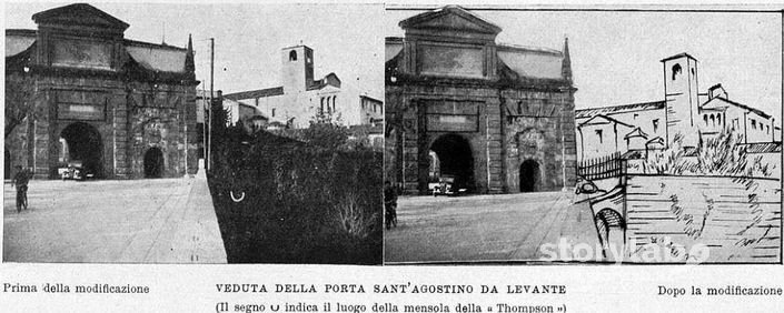 Porta Sant'Agostino prima e dopo la modifica