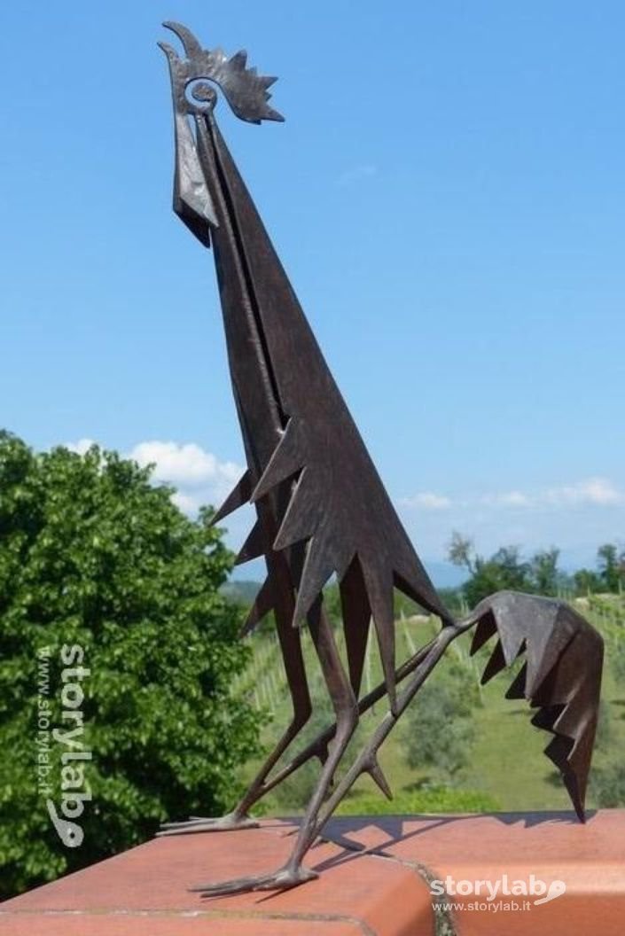 Piero Bassi, Galletto In Ferro Battuto   1970 raddrizzato