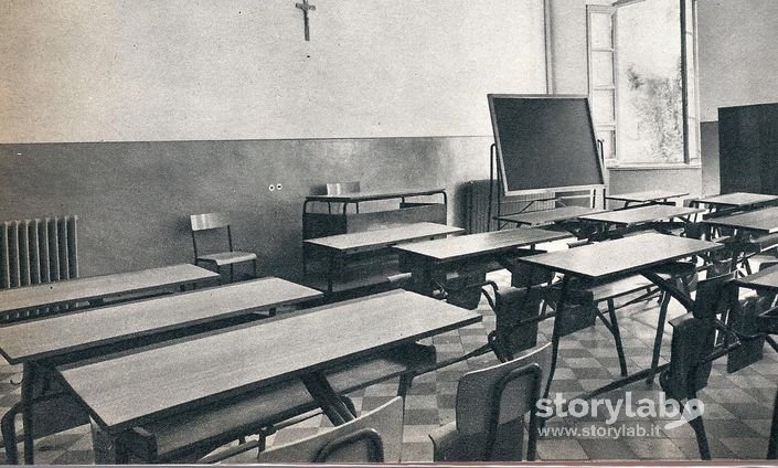 Aula scolastica presso la Cittadella anni 50