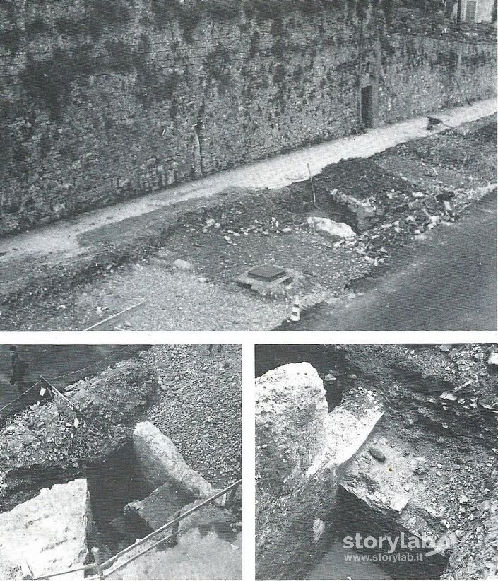 Resti di una cisterna romana rinvenuta a Colle Aperto nel 1961