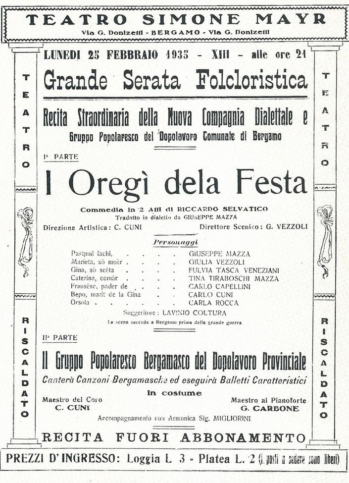 Serata presso Teatro Mayr 1935