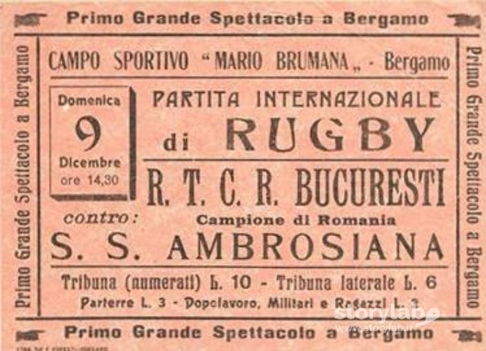 Annuncio prima partita di Rugby a Bergamo 