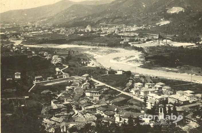 Panorama di Pradalunga e fiume Serio