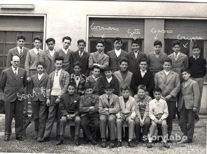 Scuola Media Petteni Bergamo Classe 3H 1957-58 prof matematica