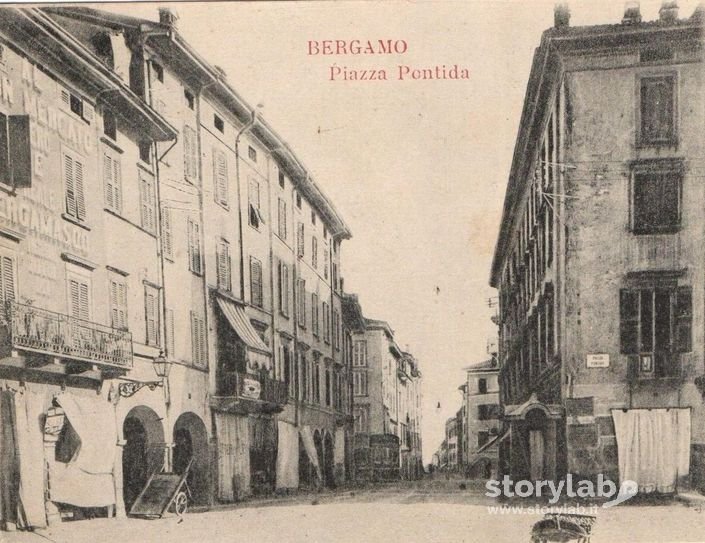 Bergamo Piazza Pontida cartolina