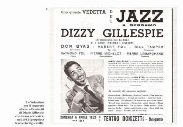 Locandina Del Teatro Donizetti Per Il Concerto (6/4/1952) Di Dizzy Gillespie