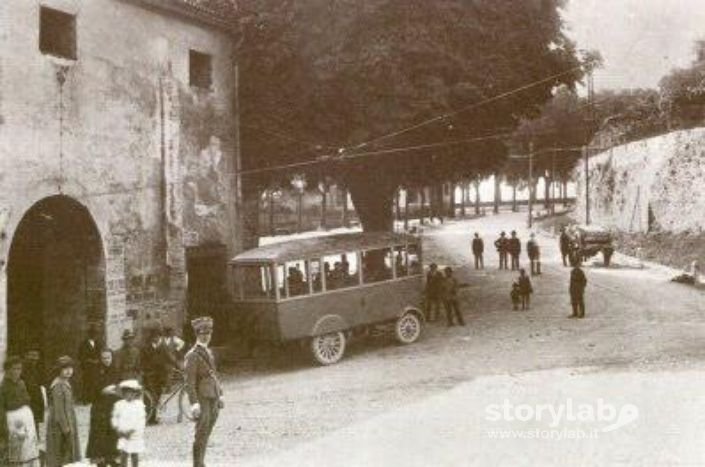 Bergamo, 1922. Porta S. Agostino E La Nuova Filovia.