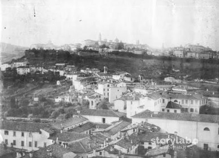 Bergamo, Città Alta Vista Dal Campanile Di S. Alessandro. 1870 Circa