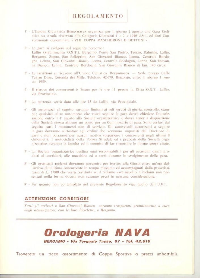 Depliant Corsa ciclistica
