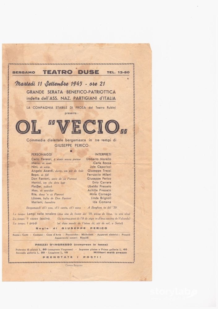 Ol " Vecio " Al Duse Serata Patriottica A.N.P.I.