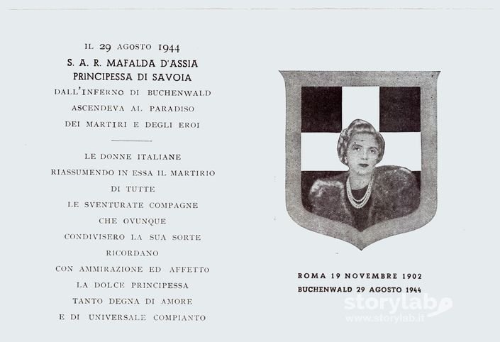 Mafalda D' Assia Principessa Di Savoia