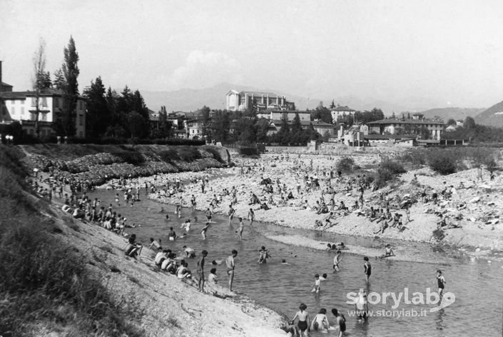 1952 - Il Bagno Nel Brembo A Ponte S. Pietro