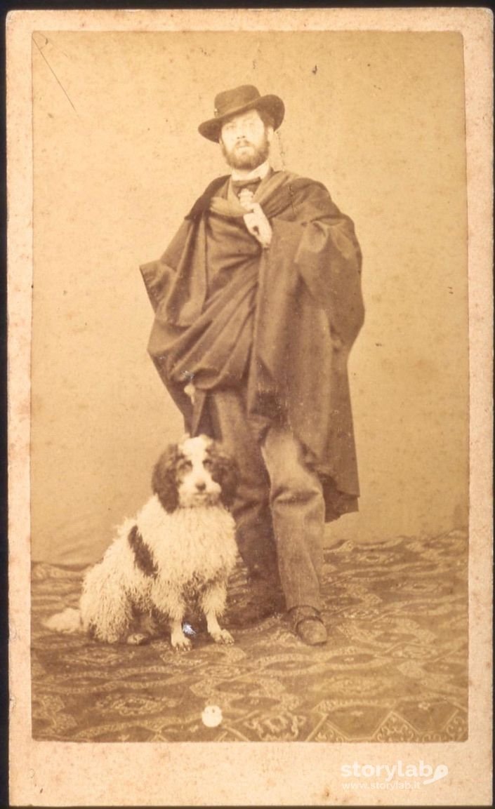 Ritratto di Perini con cane