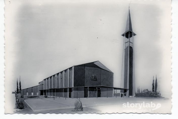 1958 - Cartolina Promozionale Della Costruzione A Sabbio Della Nuova Chiesa Parrocchiale. Ed.Wells