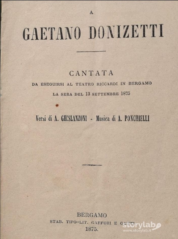 Una serata del 1875 in Teatro Riccardi a ricordo di Gaetano Donizetti