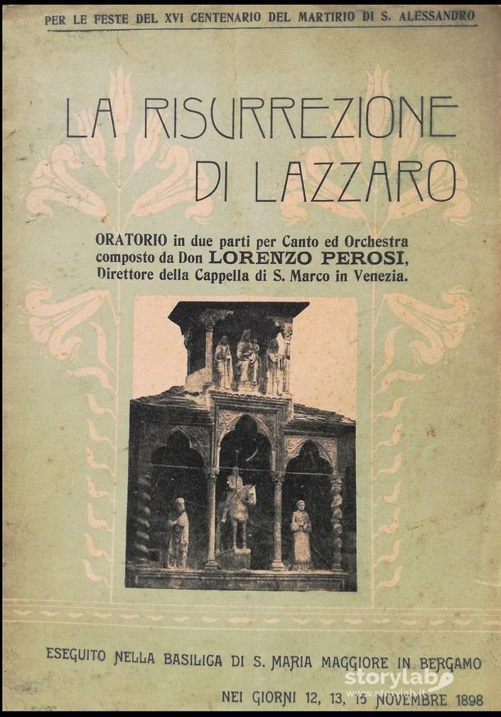 Oratorio eseguito nel novembre 1898 in S.Maria Maggiore