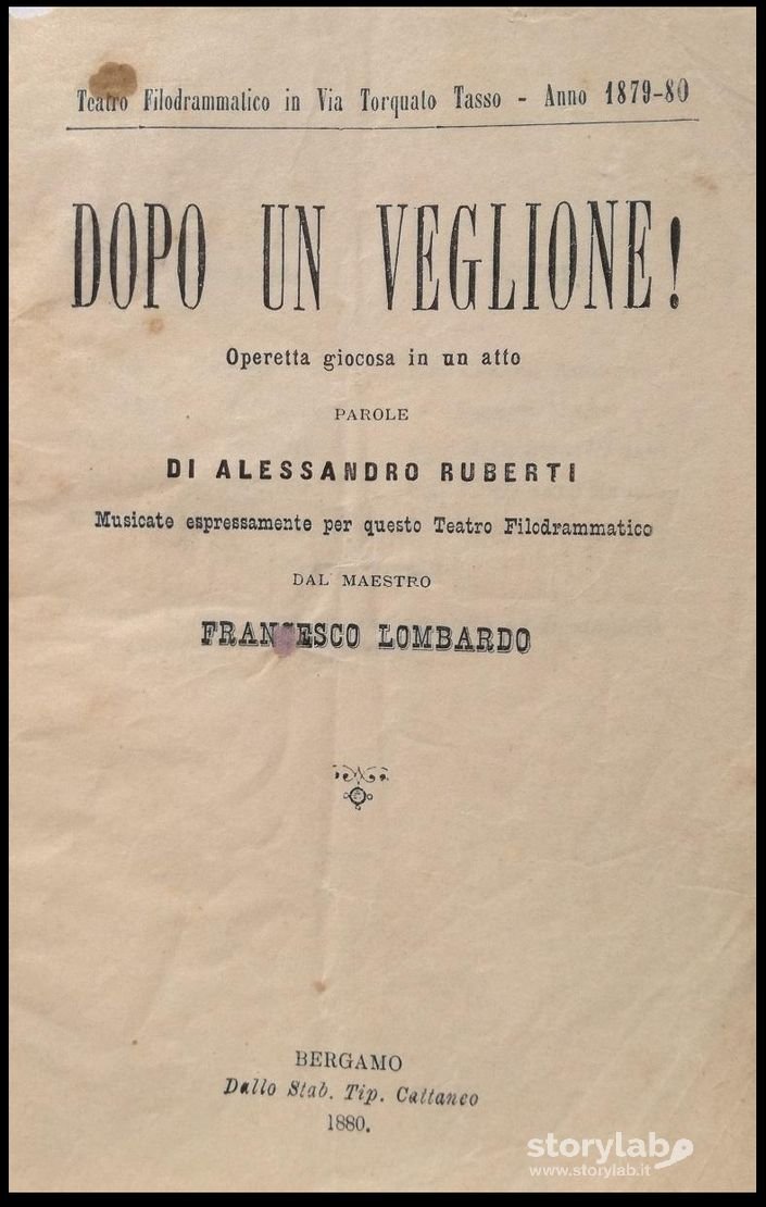 Una operetta in scena nel 1880 nel Teatro Filodrammatico
