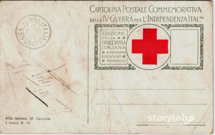 Cartolina commemorativa IV guerra d'indipendenza italiana