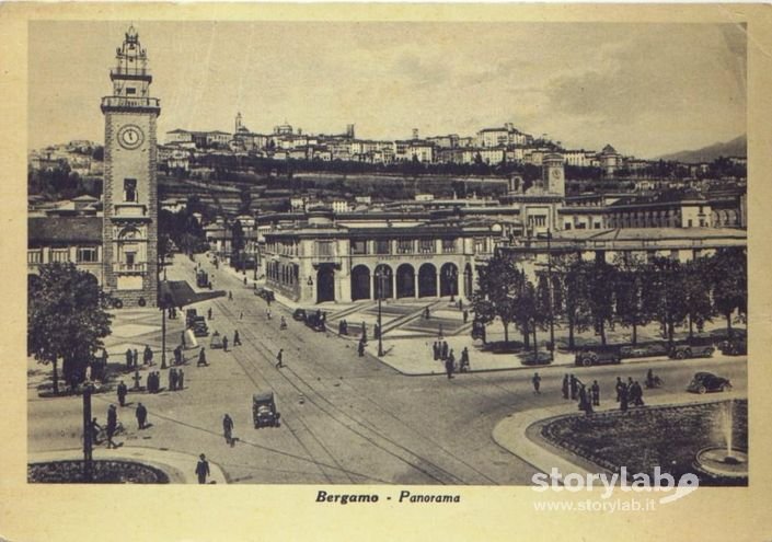 Bergamo - Panorama Con Città Alta - Cartolina