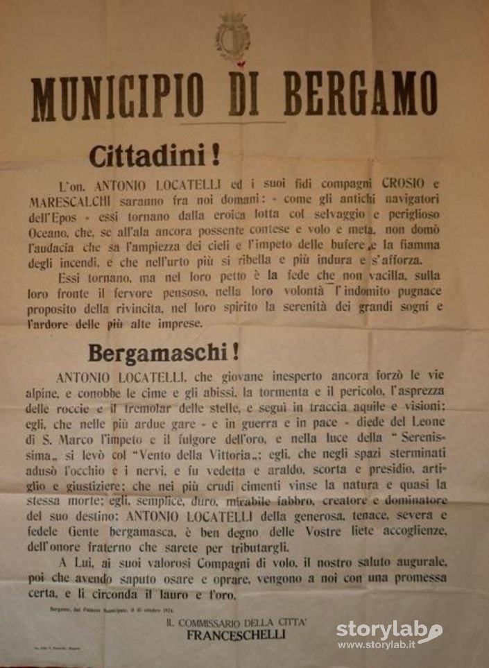 Manifesto Per Accoglienza Ad Antonio Locatelli