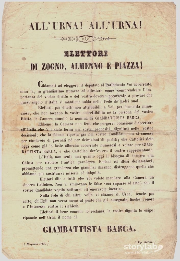 Propaganda elettorale d'altri tempi ...1866