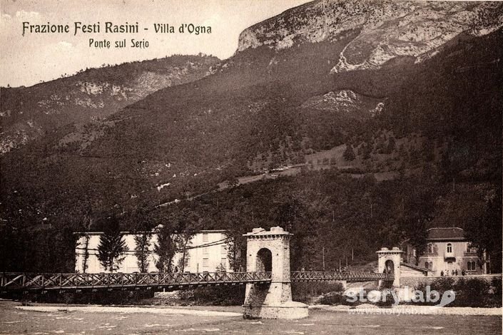 1800 Fine-Villa D'Ogna Il Ponte Pedonale Sul Fiume Serio