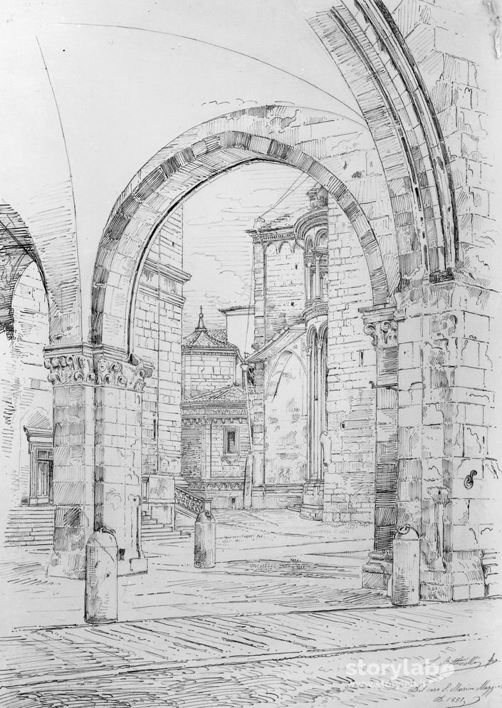 Disegno Dei Portici Di Piazza Vecchia 