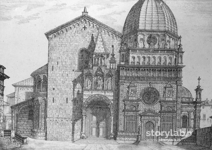 Disegno “Veduta Di S. Maria E Della Cappella Colleoni – Bergamo”