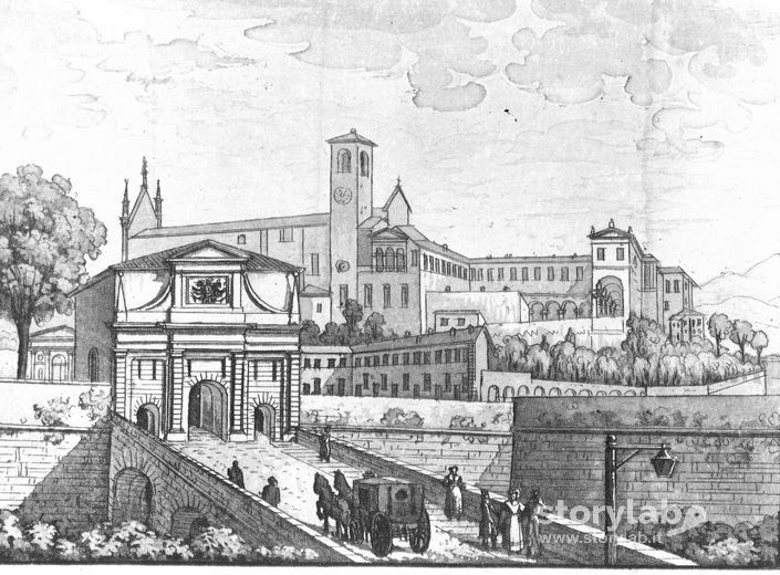 Disegno Di Città Alta Con Scritta  “Accademia Carrara”