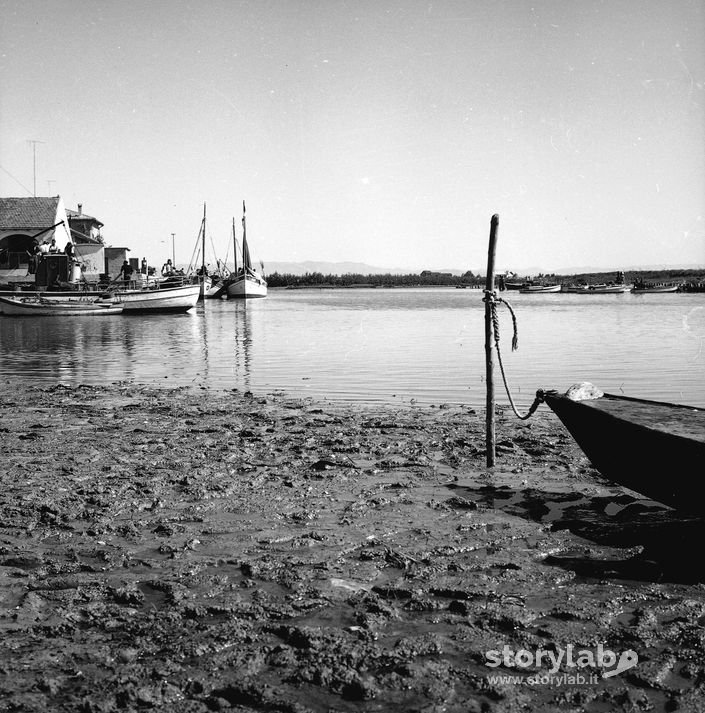 Riva Lago Con Barche